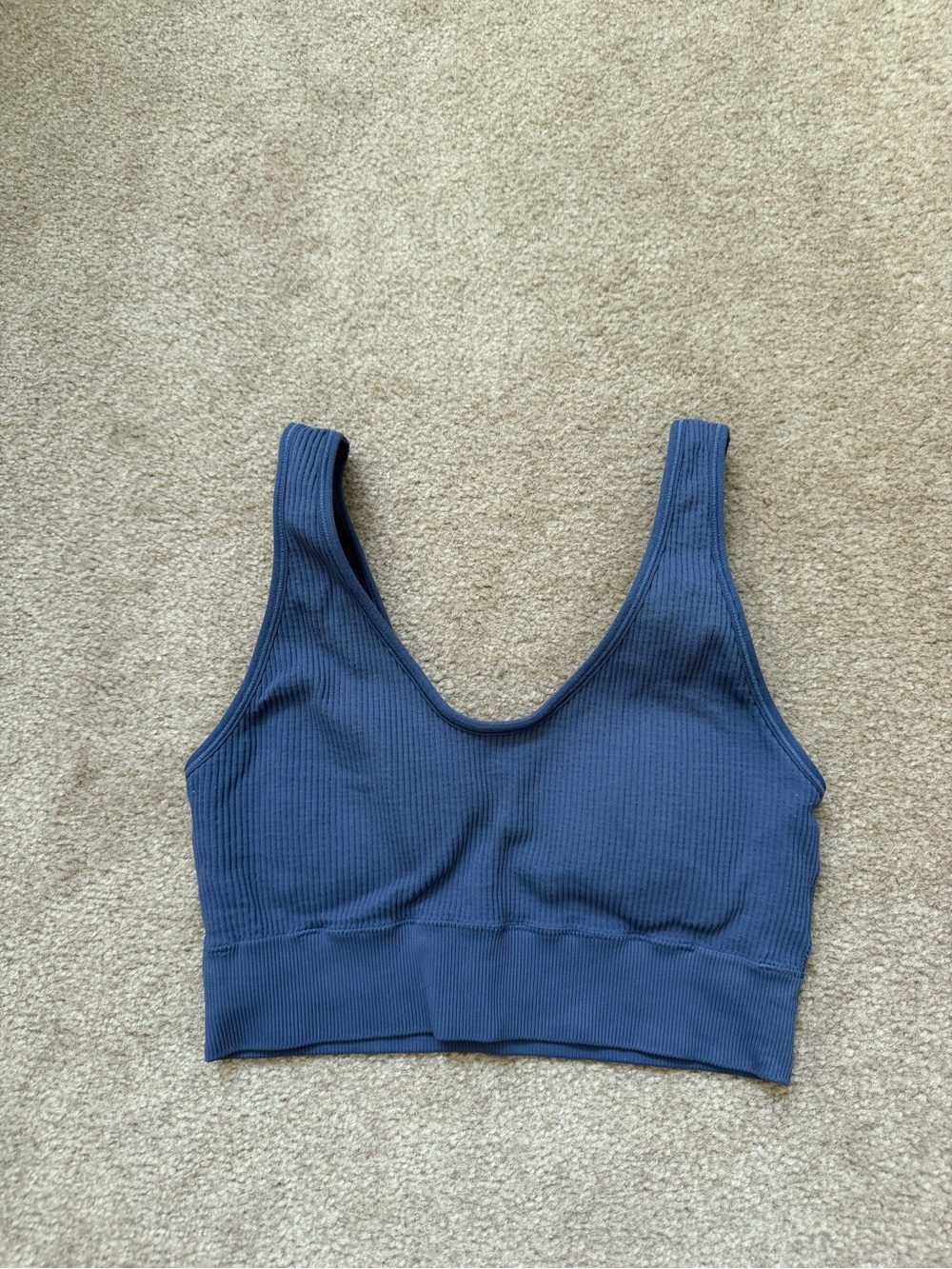aerie Ribbed Scoop Bralette in Navy
